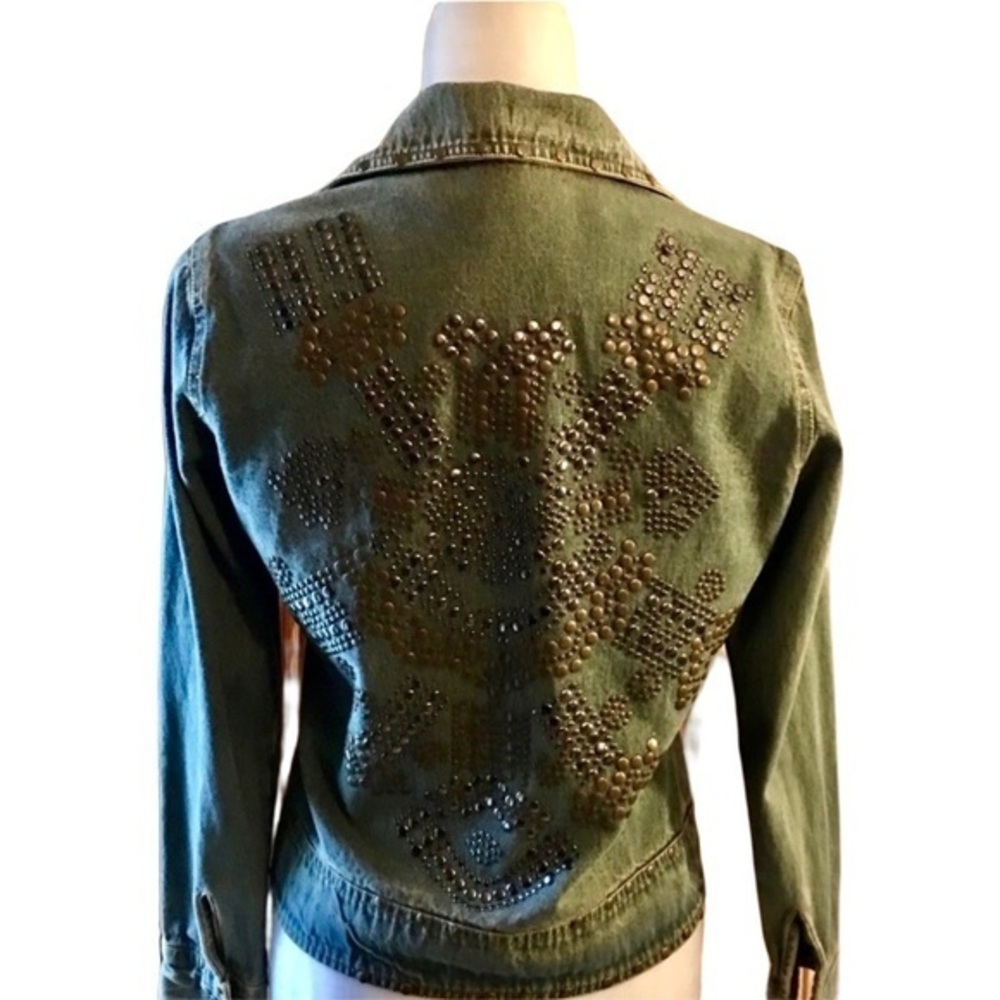 Vintage Studded Rocker Jean Jacket Size Small